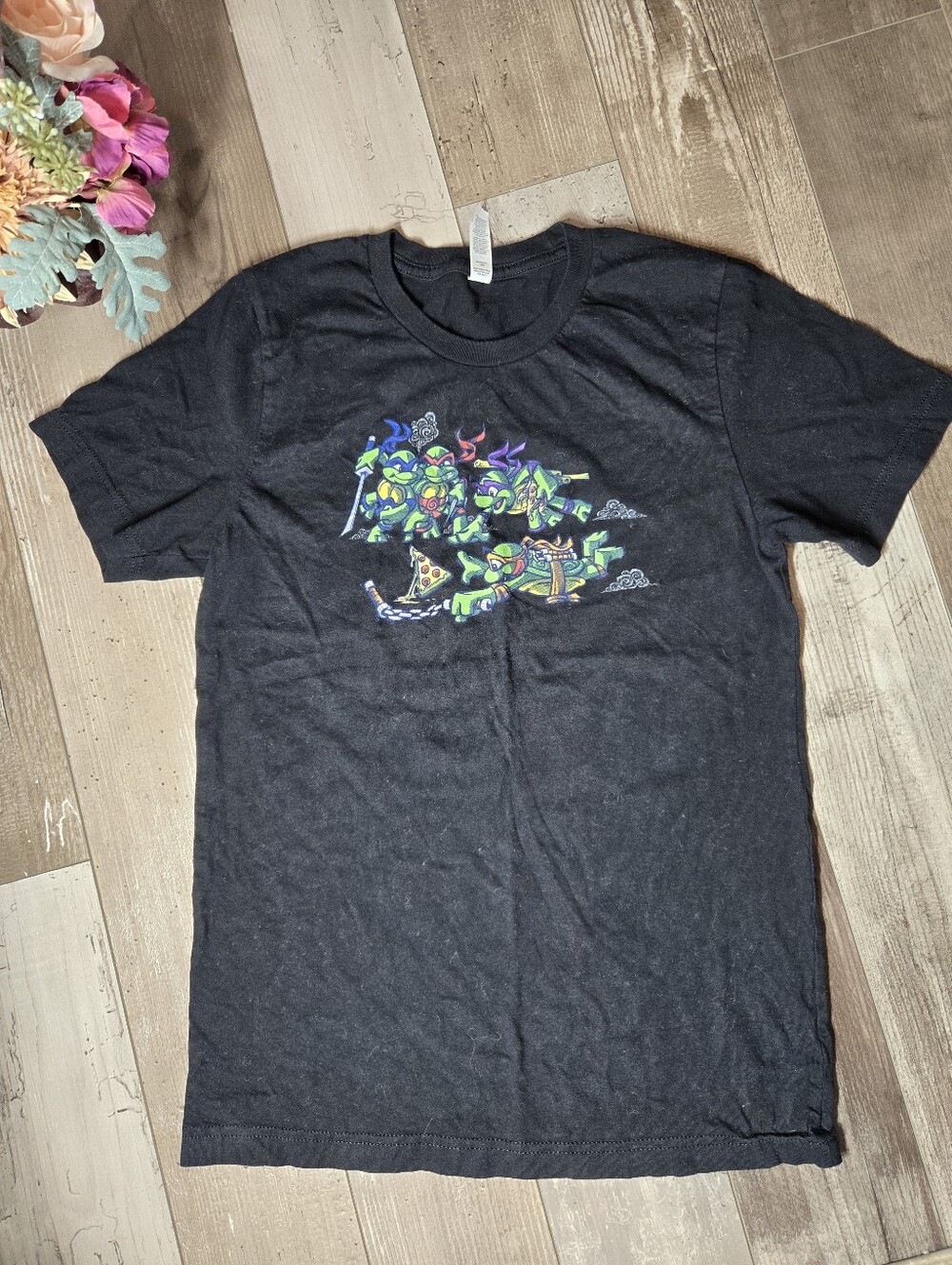Black Graphic Teenage Mutant Ninja Turtles T-Shirt – Men’s Size Small